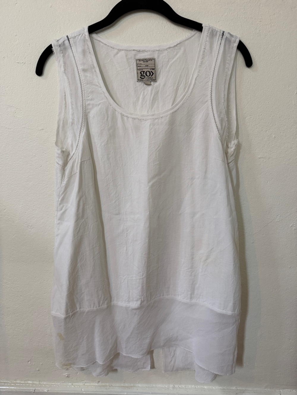 Go by GoSilk Sleeveless White Silk Top